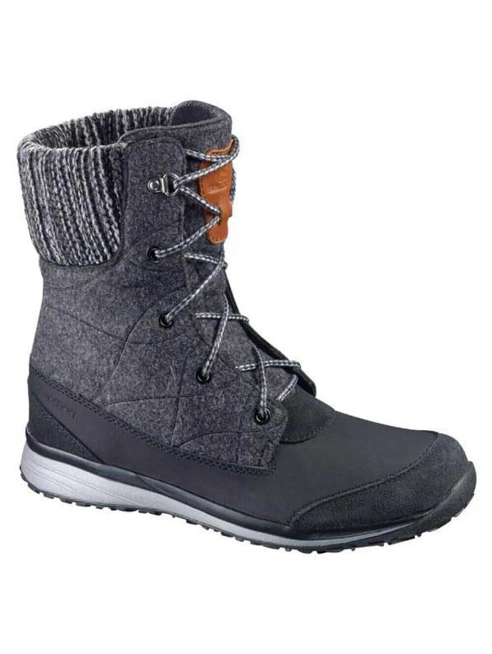 Salomon Hime Winter Boots Womens 9 ClimaShield Wool Waterproof Hiking Snow Black